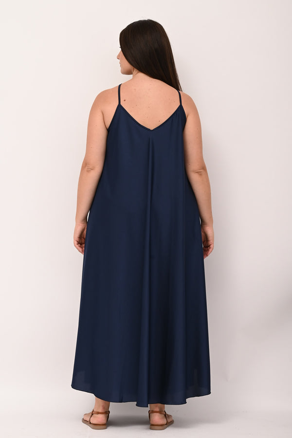 Abito sottoveste raso - Blu notte