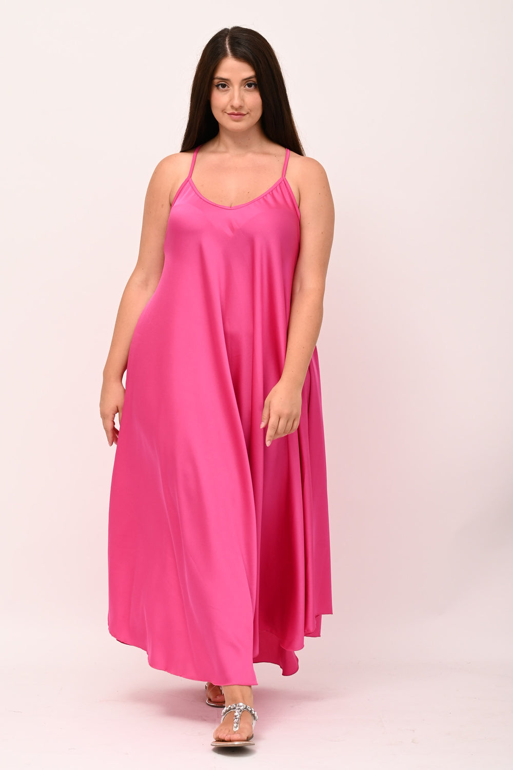 Abito sottoveste raso - Fuxia