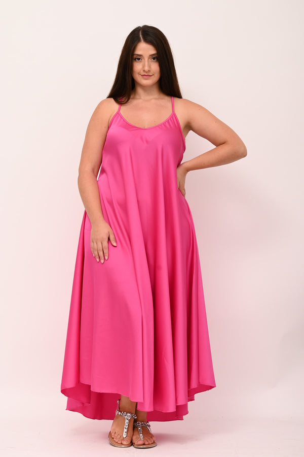 Abito sottoveste raso - Fuxia