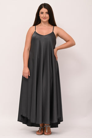 Abito sottoveste raso - Piombo