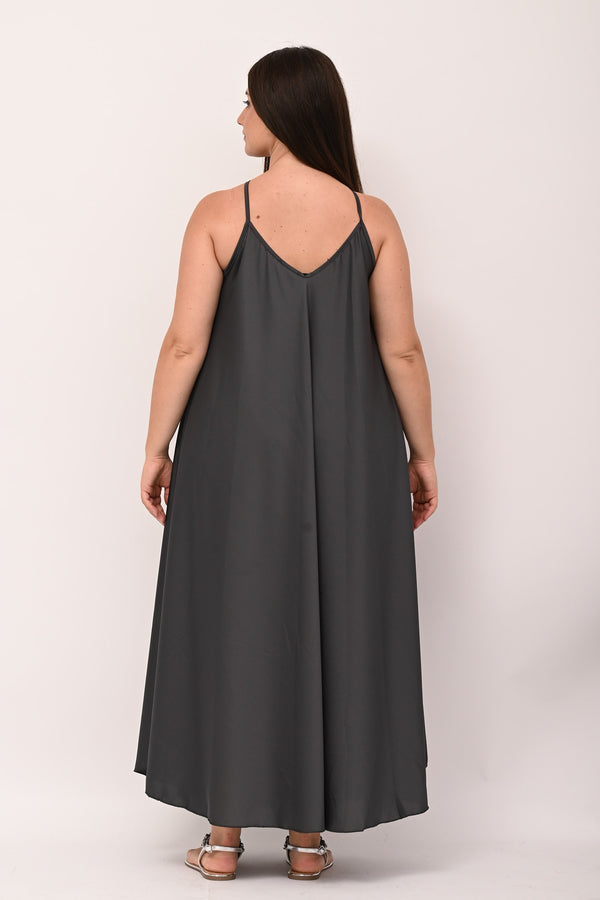 Abito sottoveste raso - Piombo