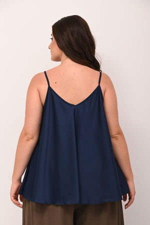 Top raso svasato - Blu notte