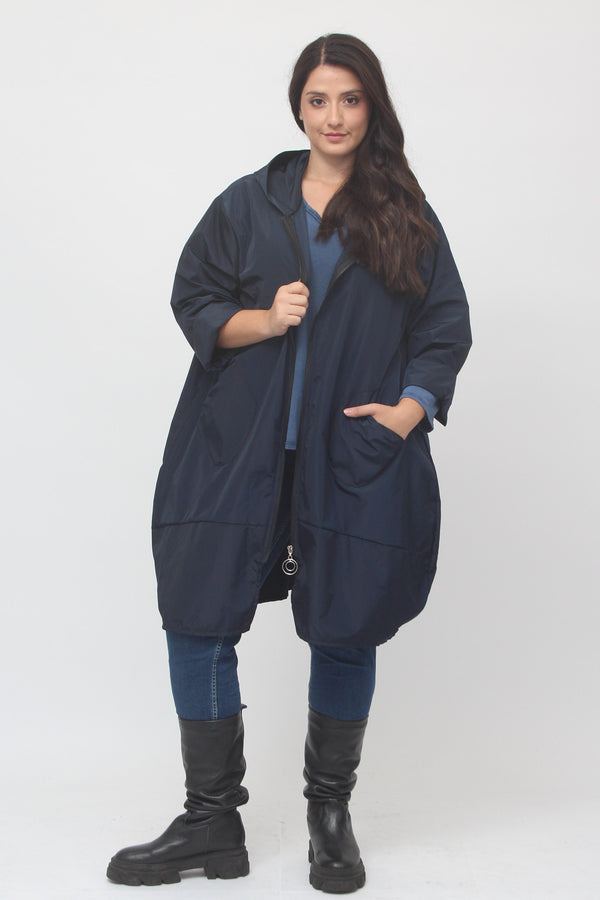 Trench zip ovetto - Blu