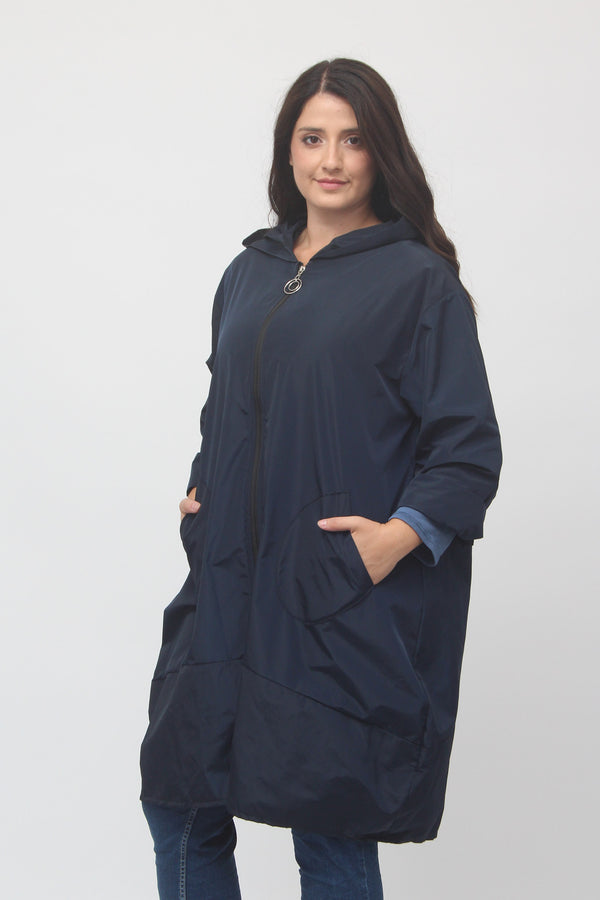 Trench zip ovetto - Blu