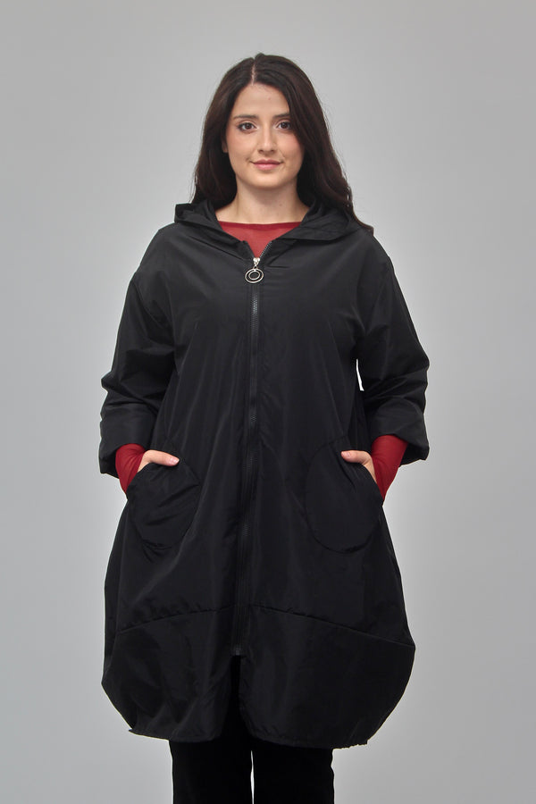 Trench zip ovetto - Nero