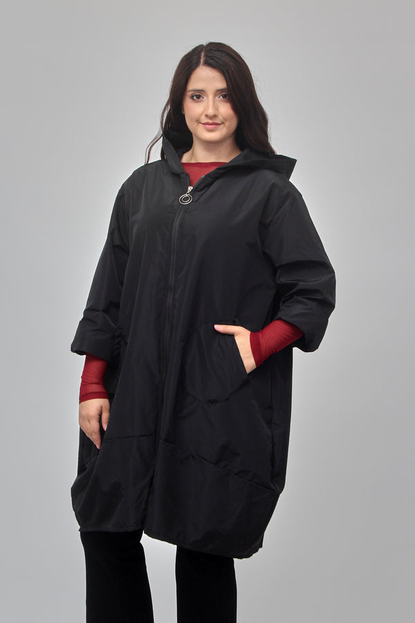 Trench zip ovetto - Nero