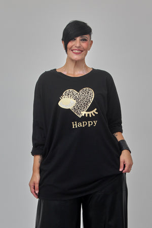 Felpa over Happy - Nero