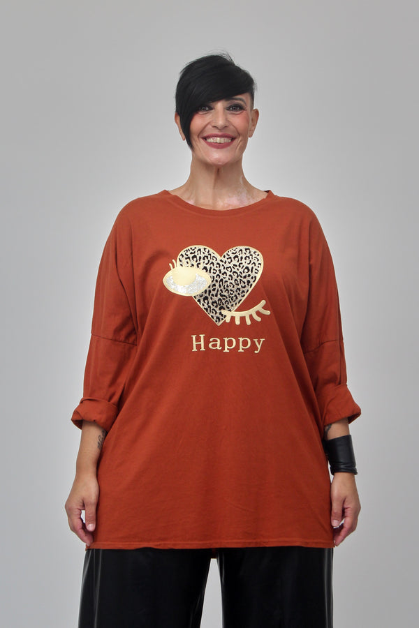 Felpa over Happy - Ruggine