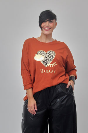 Felpa over Happy - Ruggine