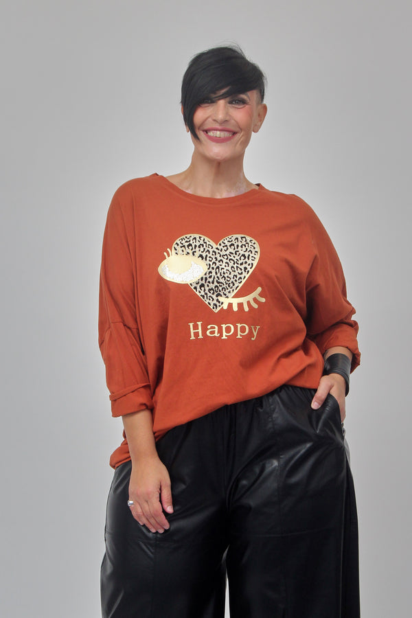 Felpa over Happy - Ruggine
