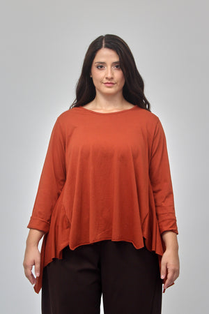 T-shirt punte laterali - Ruggine