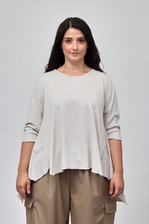 T-shirt punte laterali - Gesso
