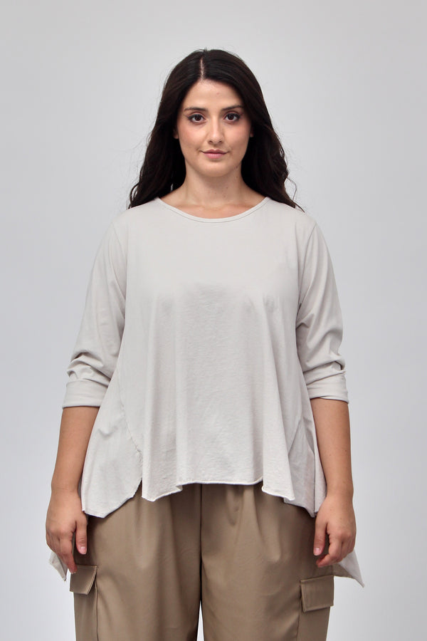 T-shirt punte laterali - Gesso