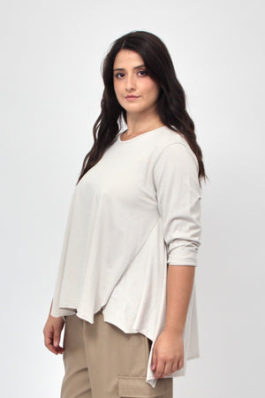 T-shirt punte laterali - Gesso