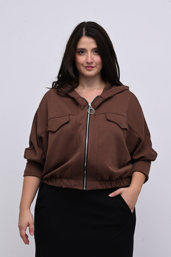 Felpa crop pipistrello - BRUCIATO