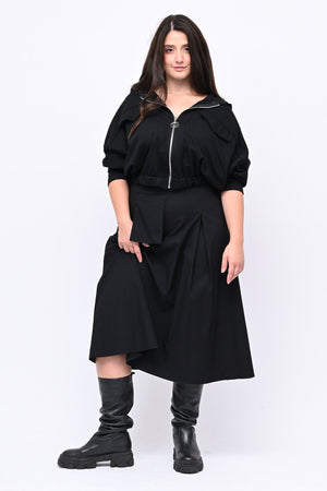 Felpa crop pipistrello - Nero