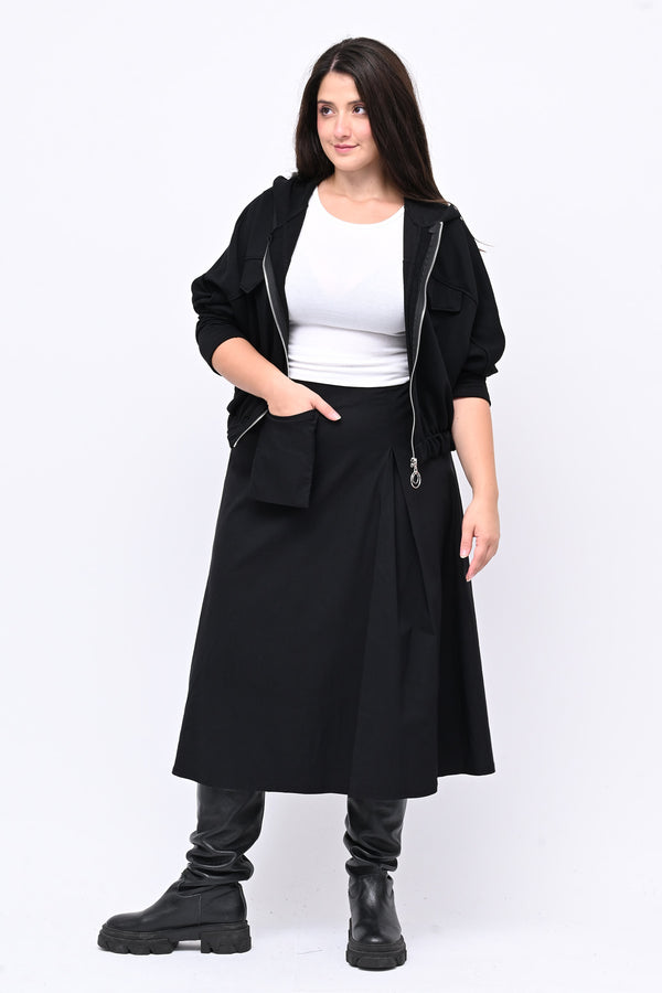 Felpa crop pipistrello - Nero