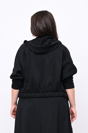 Felpa crop pipistrello - Nero