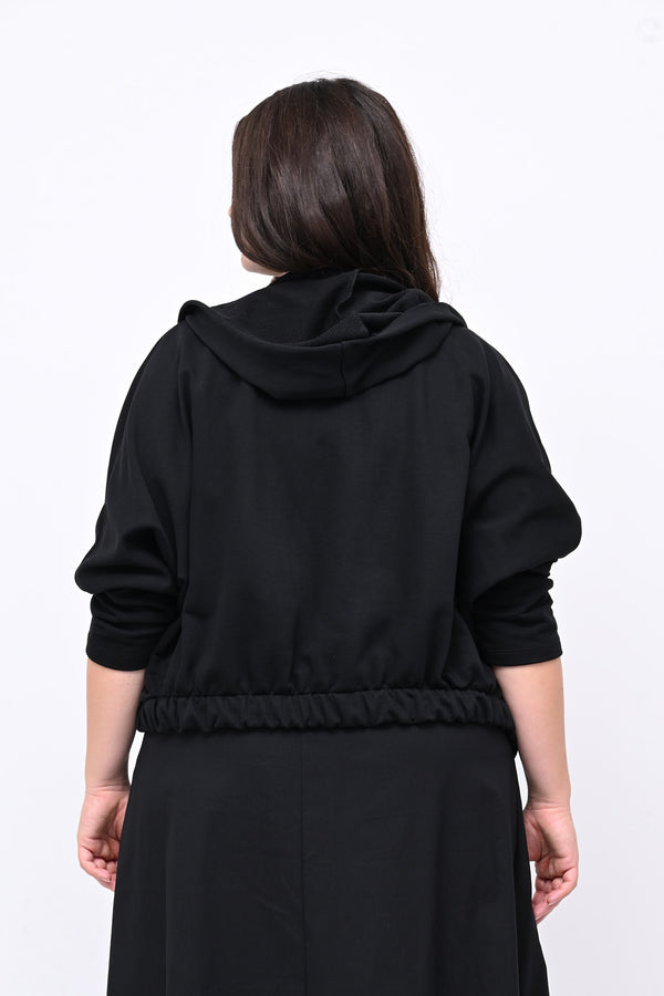 Felpa crop pipistrello - Nero