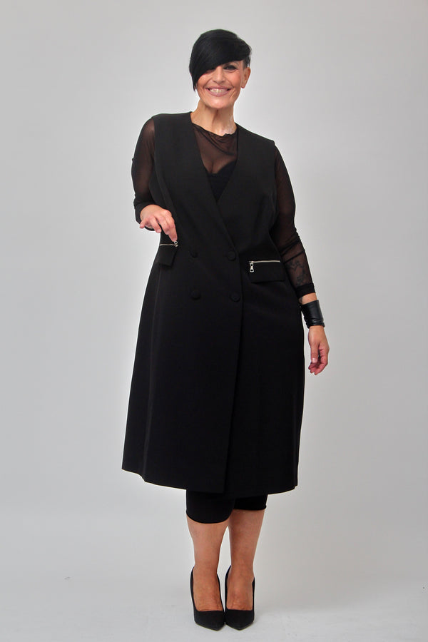 Gilet tecnico doppio petto - Nero