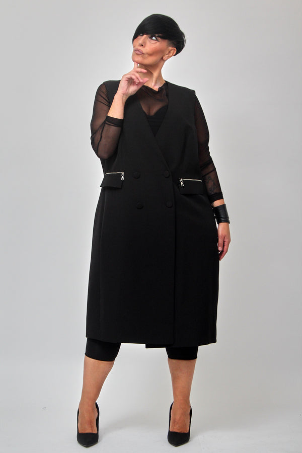 Gilet tecnico doppio petto - Nero