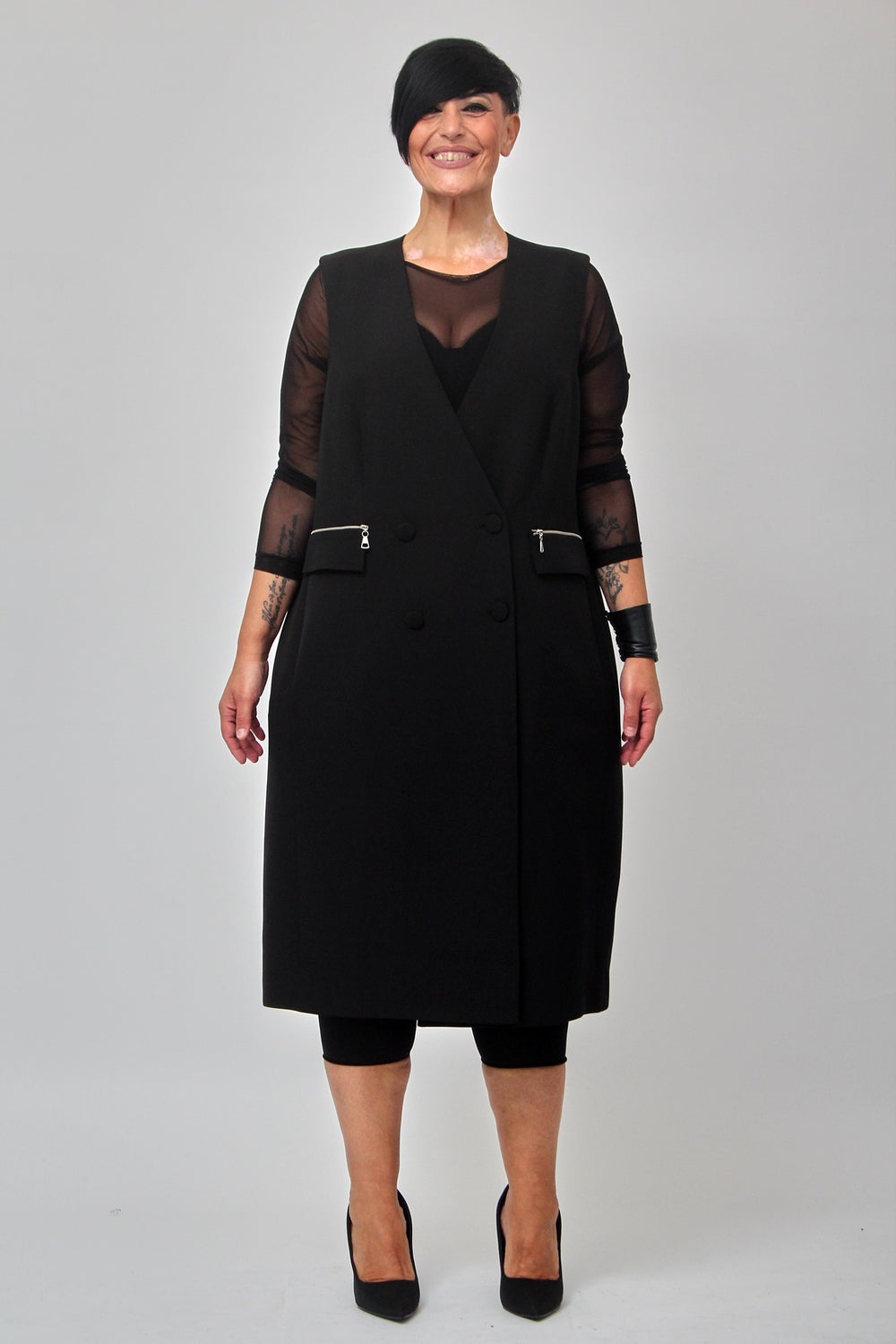 Gilet tecnico doppio petto - Nero