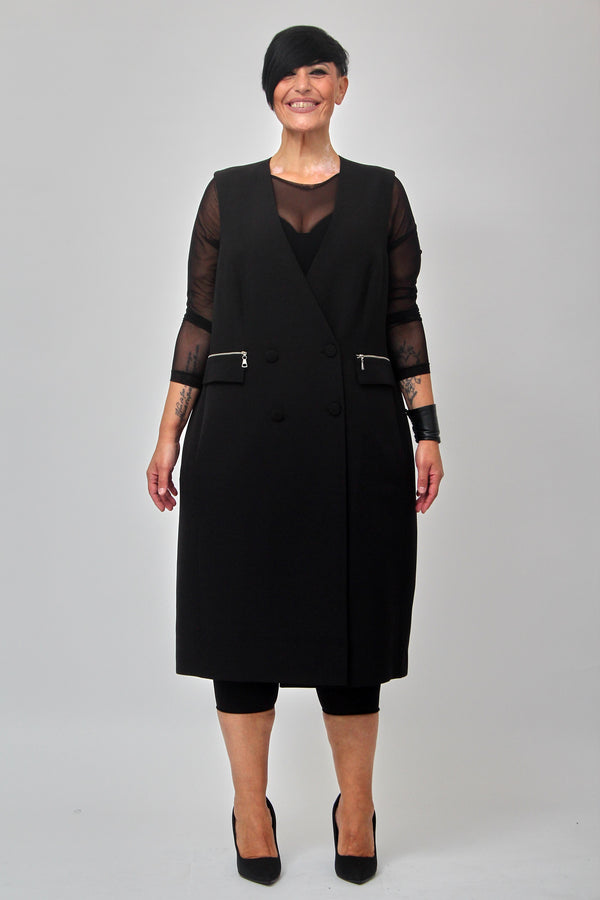 Gilet tecnico doppio petto - Nero