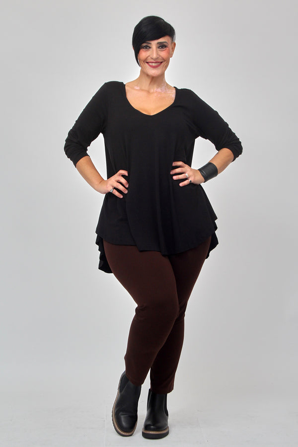 Maglia scollo V ruota - Nero