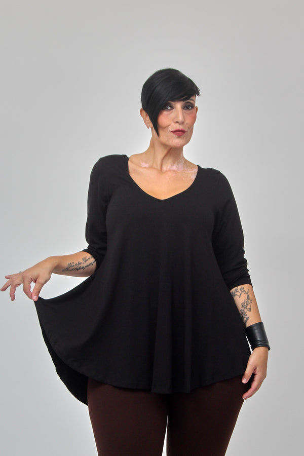 Maglia scollo V ruota - Nero