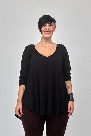 Maglia scollo V ruota - Nero
