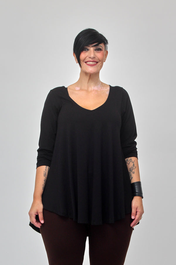 Maglia scollo V ruota - Nero