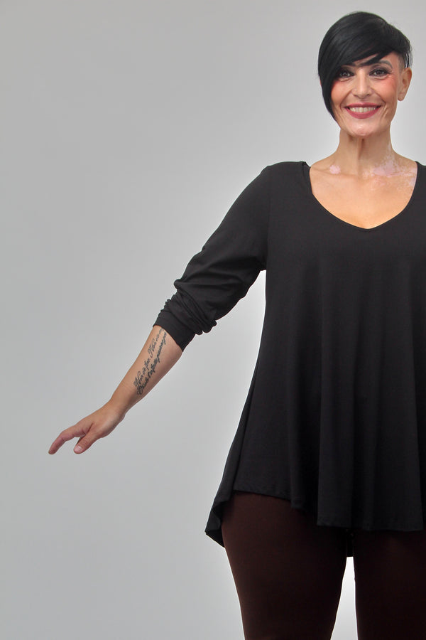 Maglia scollo V ruota - Nero