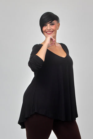 Maglia scollo V ruota - Nero