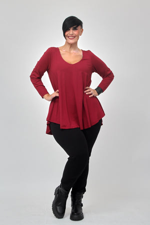 Maglia scollo V ruota - Bordeaux