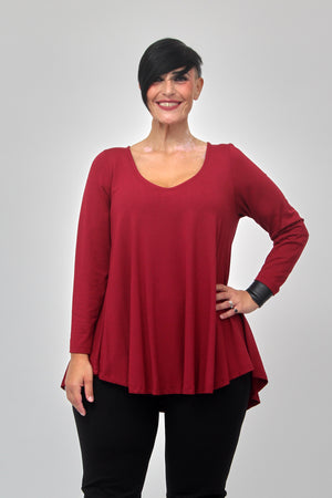 Maglia scollo V ruota - Bordeaux