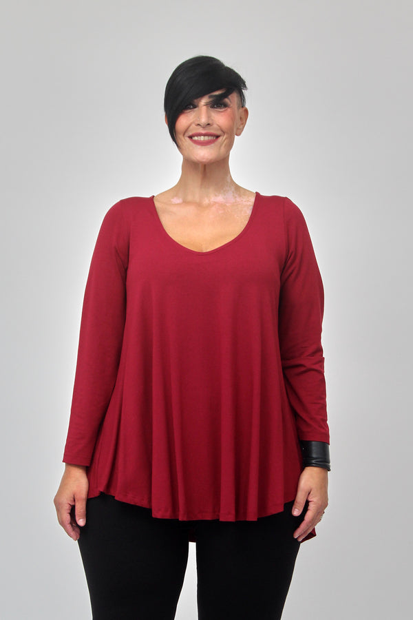 Maglia scollo V ruota - Bordeaux