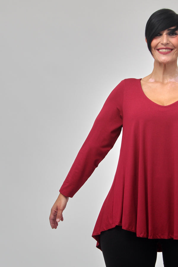 Maglia scollo V ruota - Bordeaux