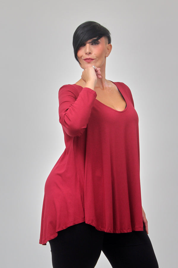Maglia scollo V ruota - Bordeaux