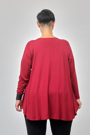 Maglia scollo V ruota - Bordeaux