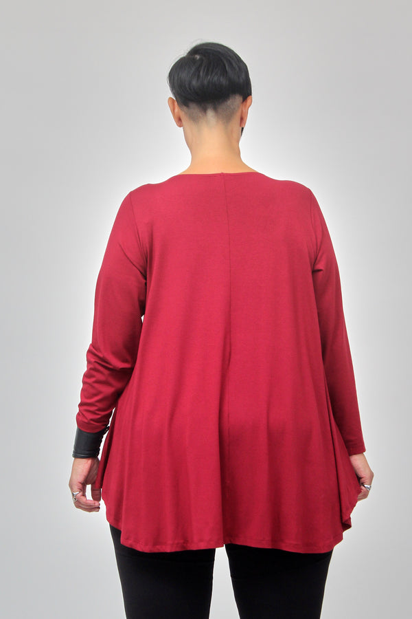 Maglia scollo V ruota - Bordeaux