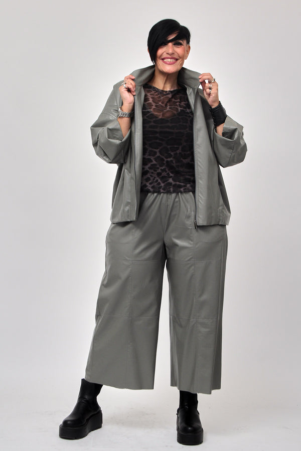 Bomber ecopelle zip - Cemento