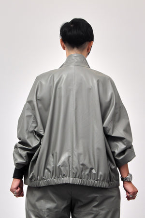 Bomber ecopelle zip - Cemento