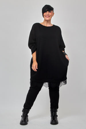 Abito scuba tulle - NERO