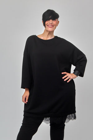 Abito scuba tulle - NERO
