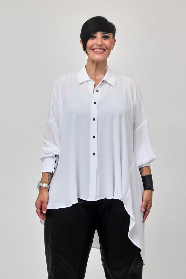 Maxi camicia coda - Bianco