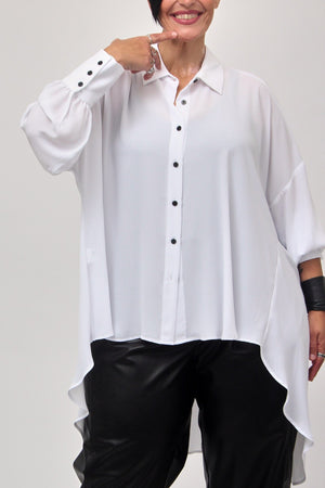 Maxi camicia coda - Bianco
