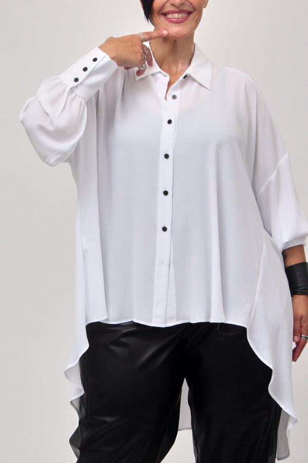 Maxi camicia coda - Bianco