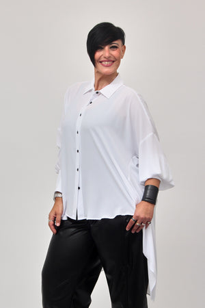 Maxi camicia coda - Bianco