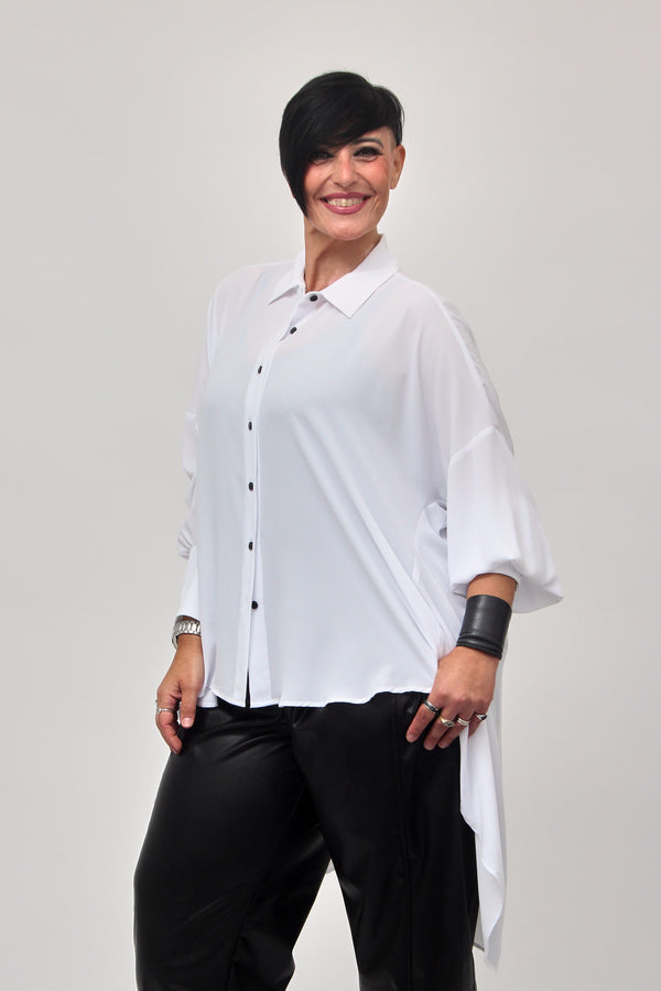 Maxi camicia coda - Bianco