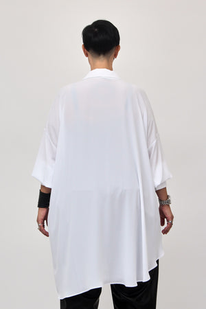 Maxi camicia coda - Bianco